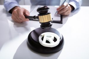 Picture of trademark symbol and gavel